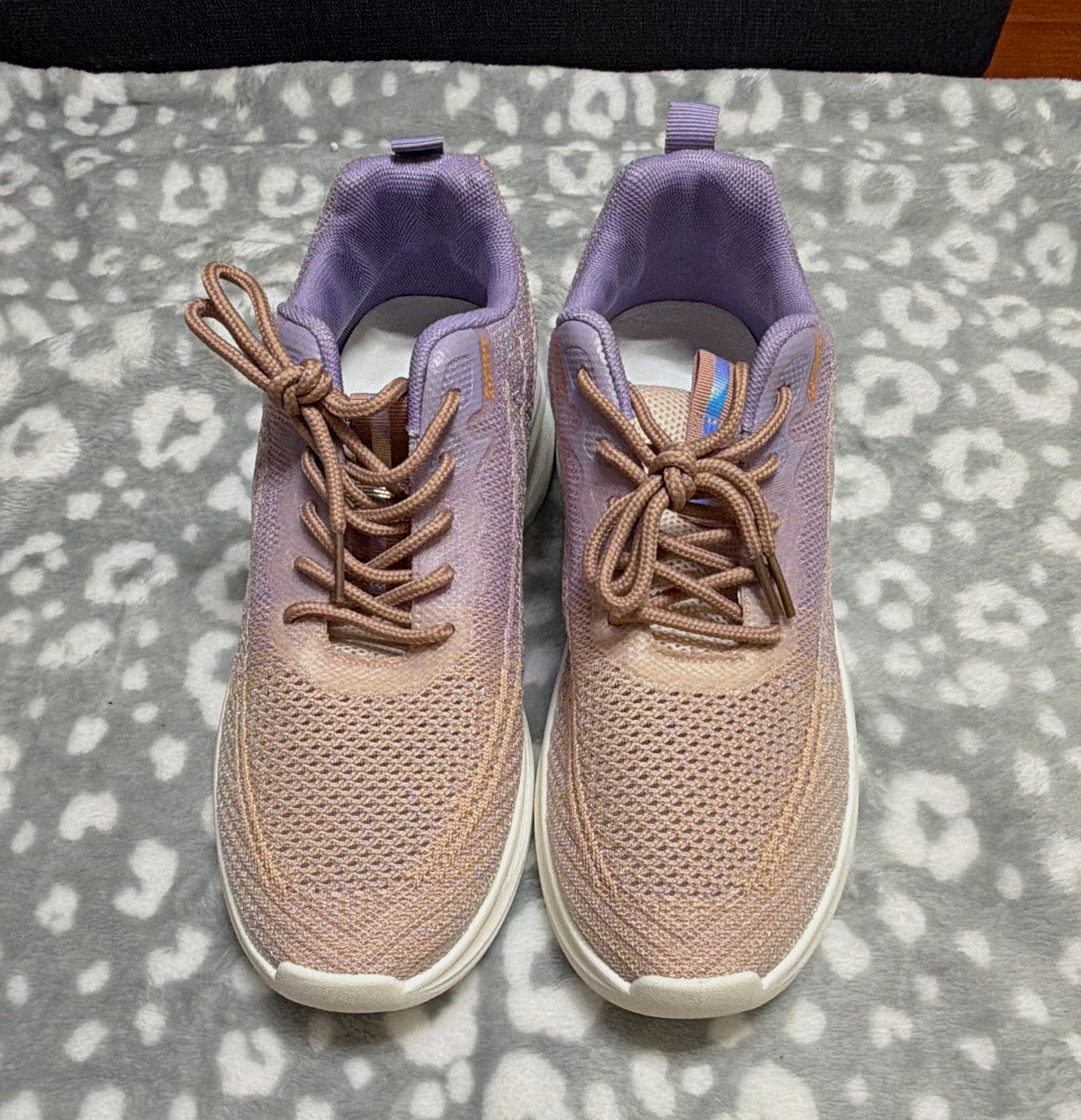Women’s Purple/Pink Low Top Lace-Up Athletic Sneakers Mesh Upper Pull Tab