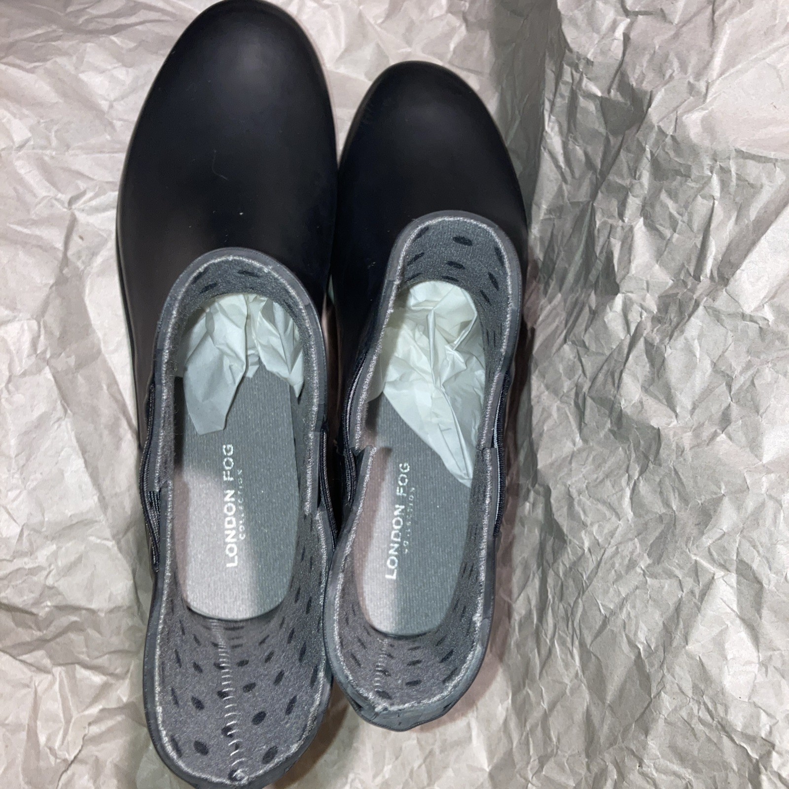 London Fog Piccadilly Rain Boots, Women’s Sz 8M, BLACK MSRP VALUE $50