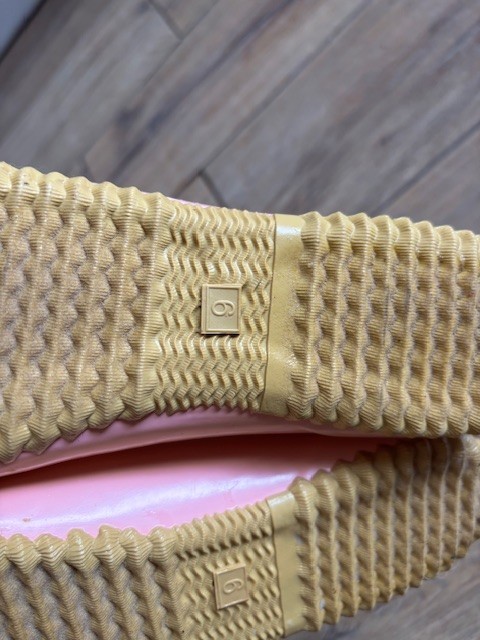 London Fog Pink Wester Women’s Duck Slip On Rubber Rain Shoes Sz 9