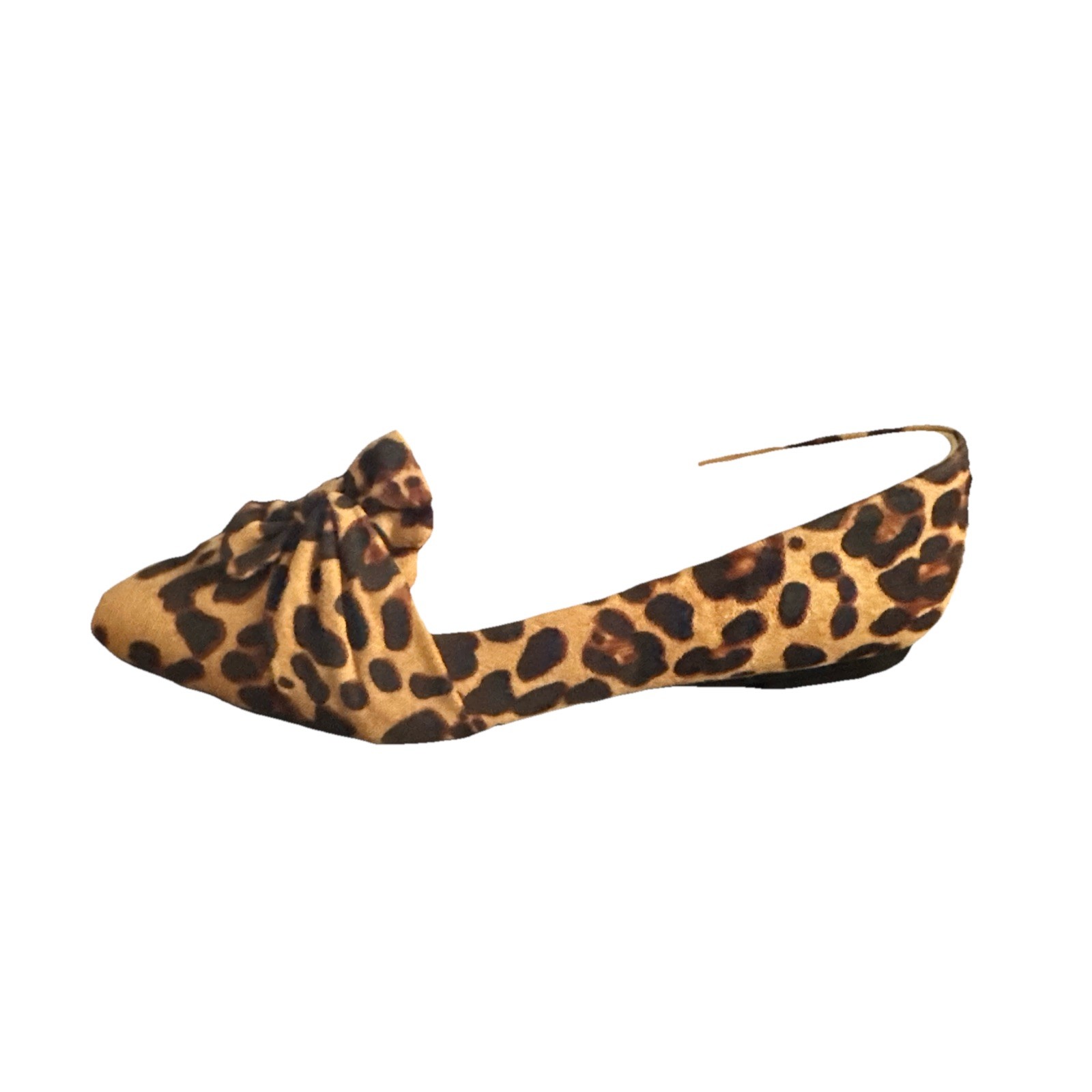 Musshoe Leopard Print Pointed Toe Flats Size 9.5 Chic Slip On Loafers Shoes