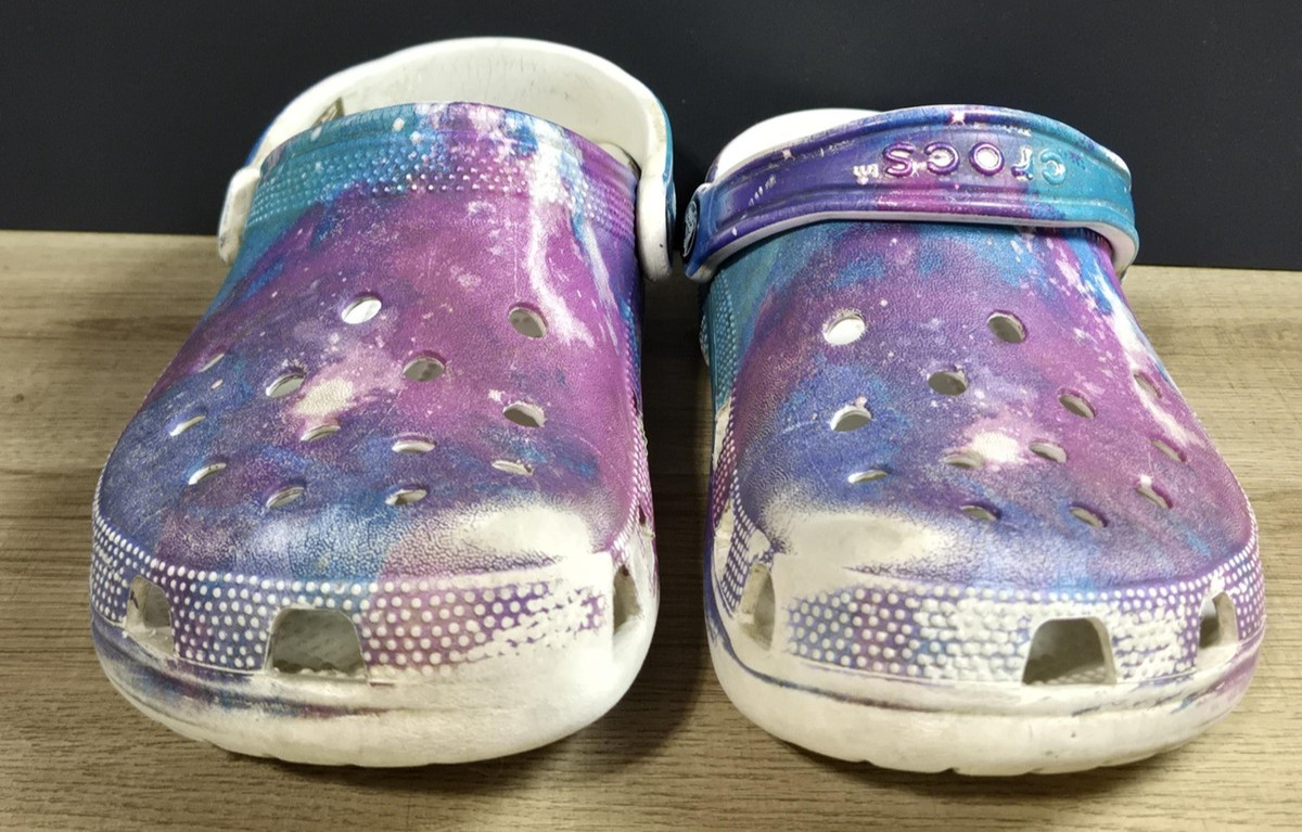 Crocs Shoes Womens Size 7-9 Multicolor Tie Dye Classic Clog Slip On Casual