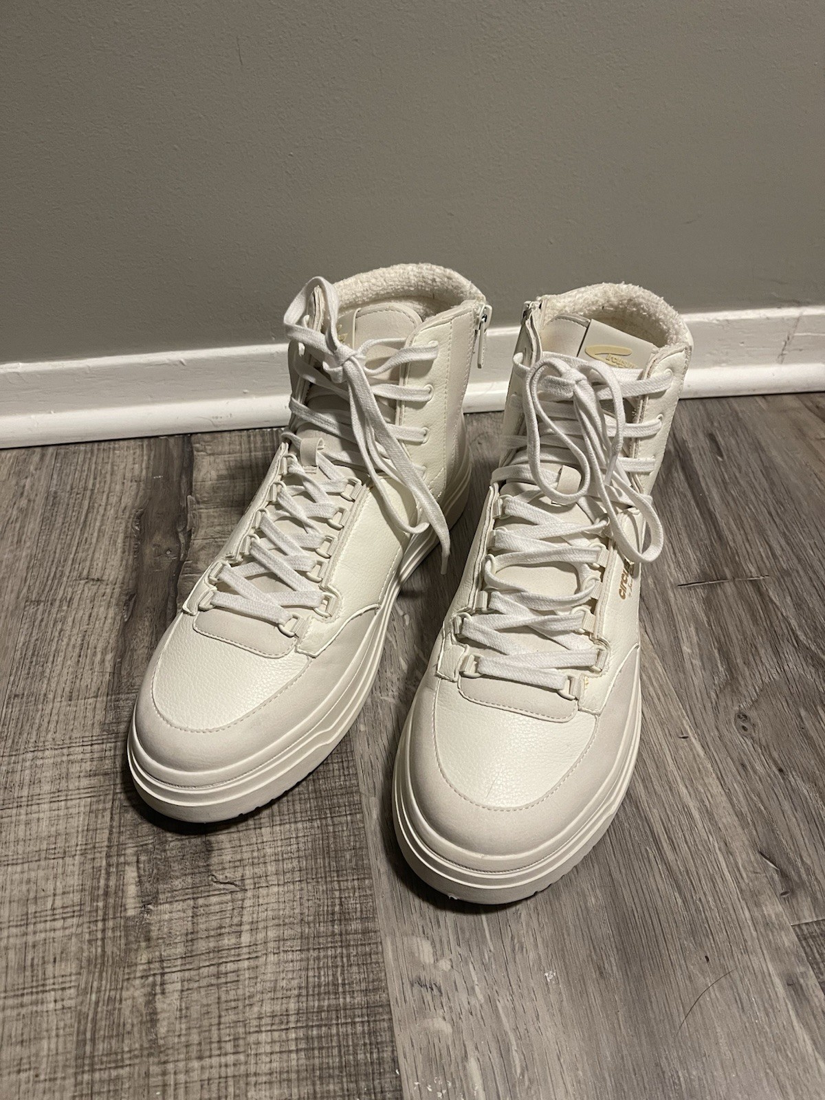 Circus NY by Sam Edelman White High Top Sneakers Logo Zipper Lace Up, size 12