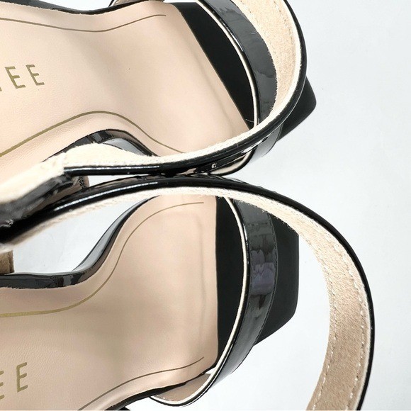 Journee Collection Women’s Tivona Block Heel Dress Sandals Black Patent Size 7M