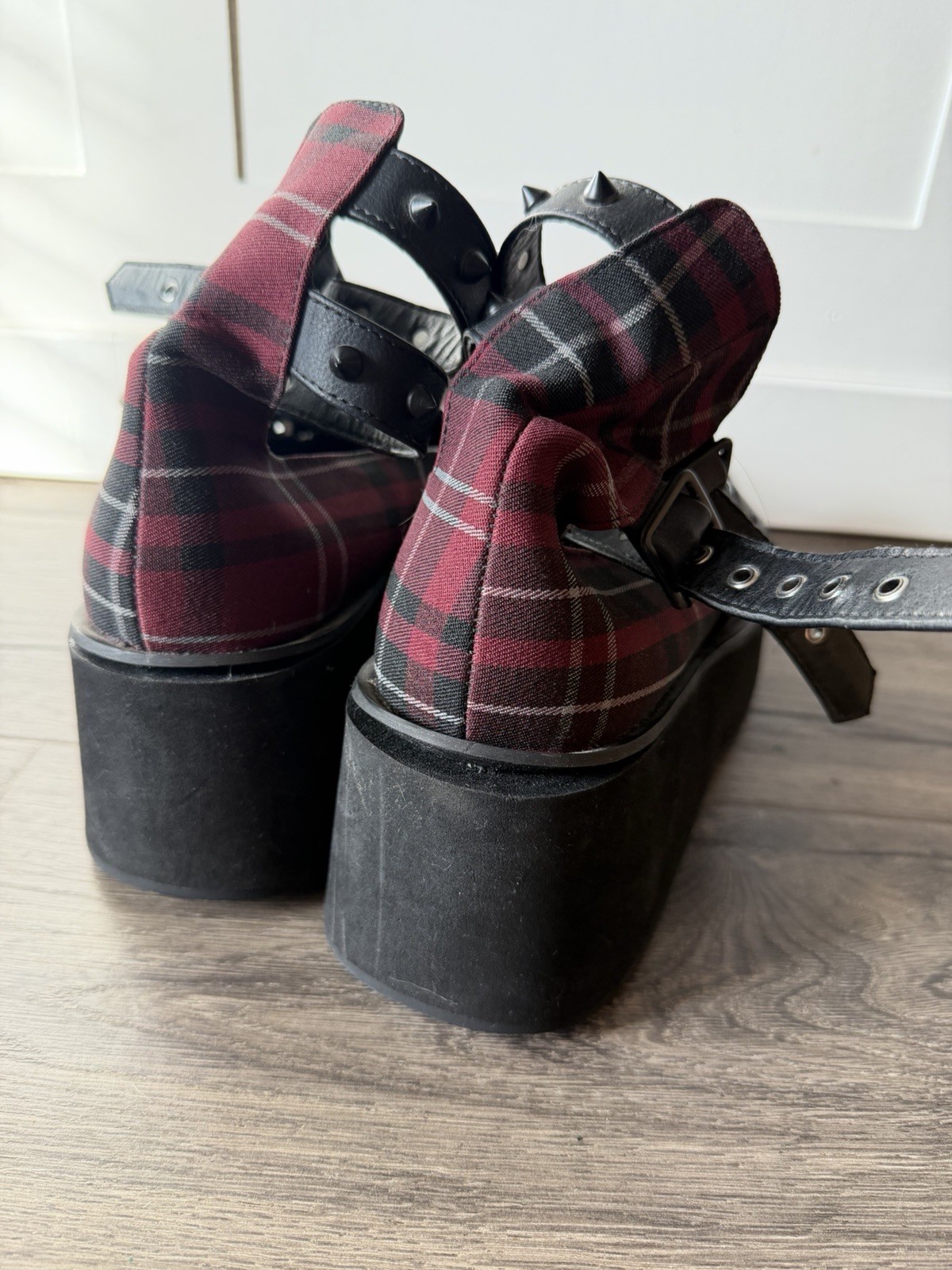 Killstar Bloody Maryjane’s Blood Tartan Size 10 As Is Check Pictures