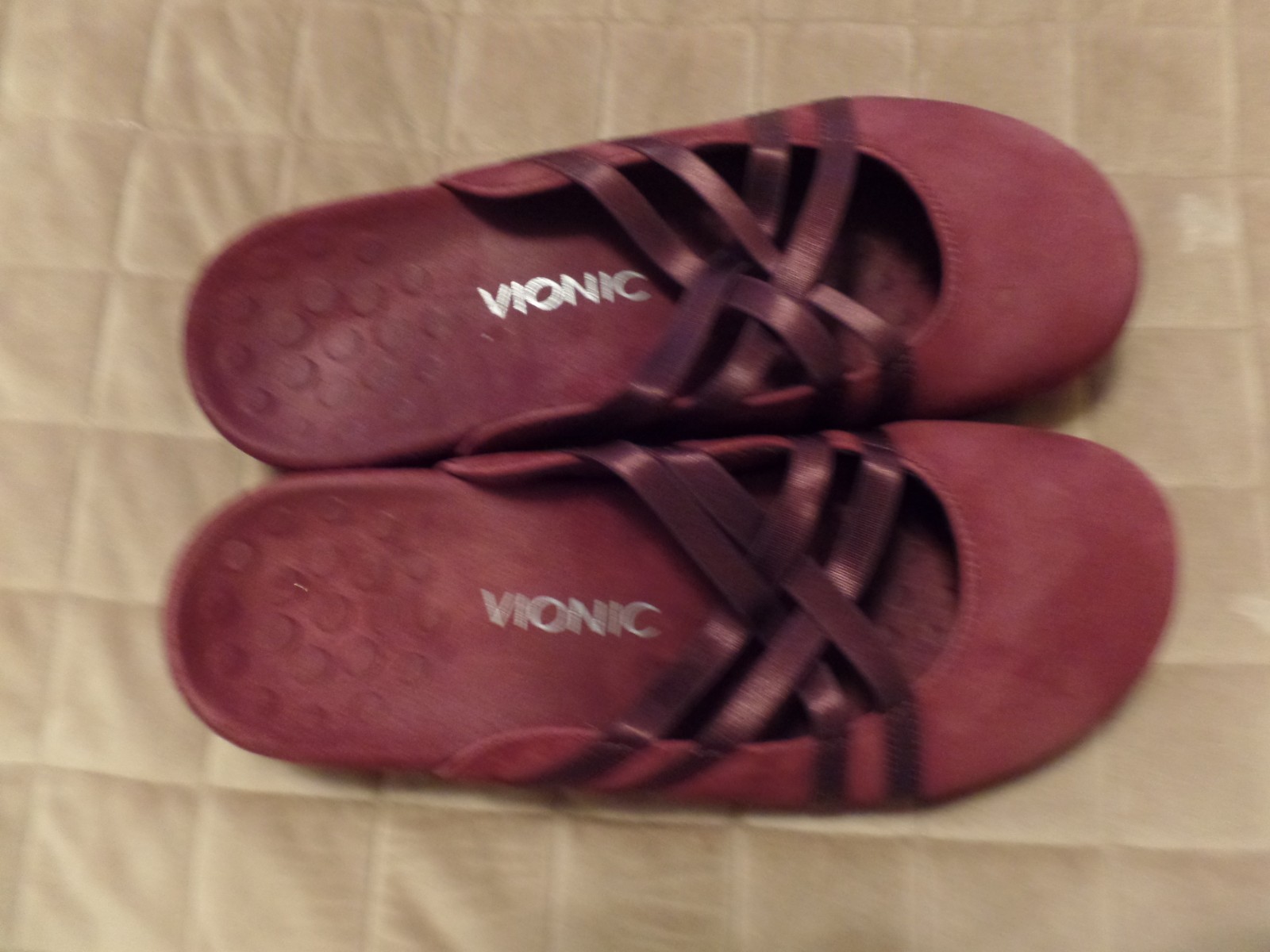 Womens,VIONIC, Claire Suede Slip-on Elastic Straps,Burgundy,US 8/UK6/EU39,Ex Con