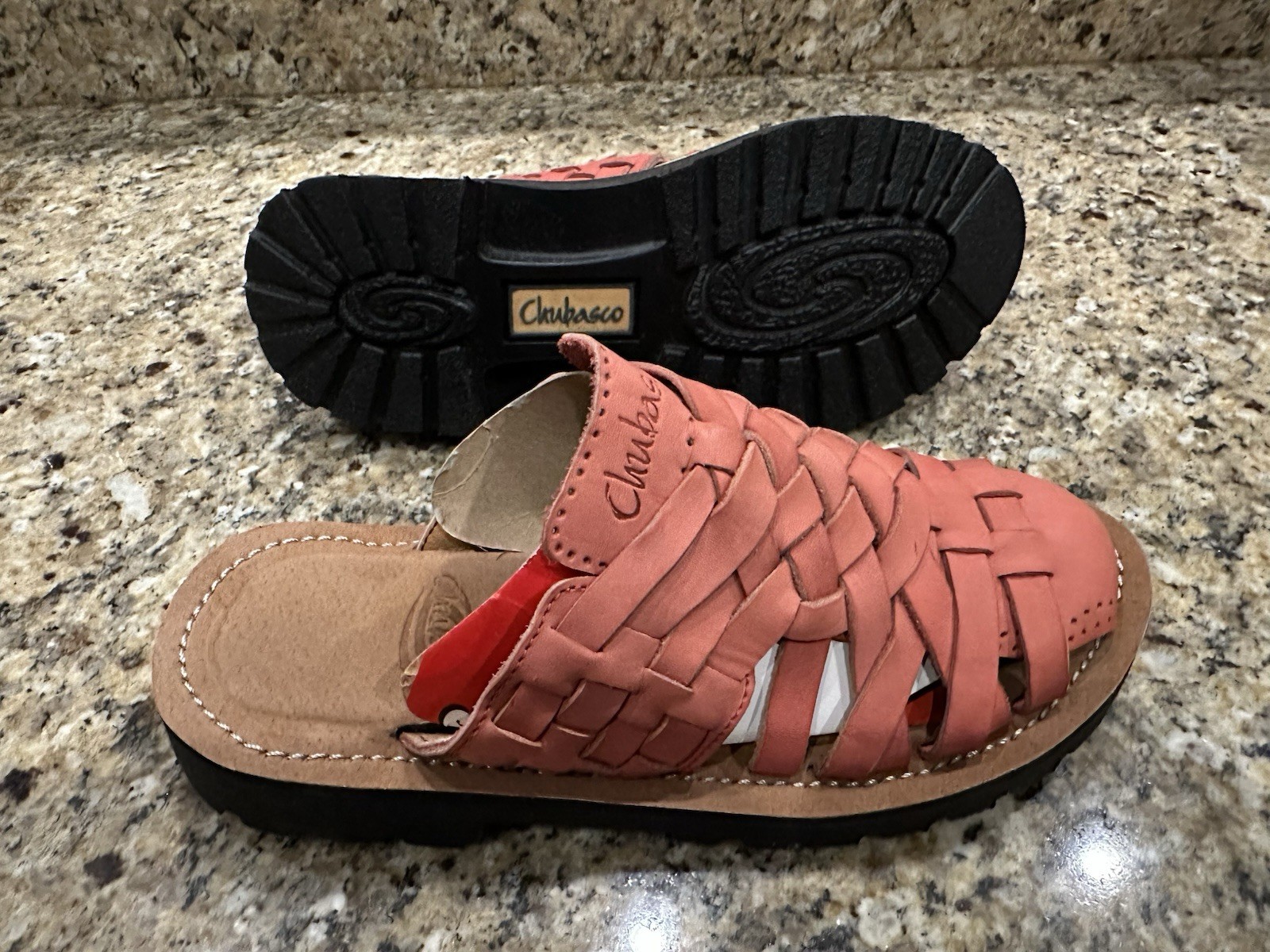 CHUBASCO Mexico Marta Crimson Sandals Shoes Woven Slip On Mens 5 Womens 7 NEW