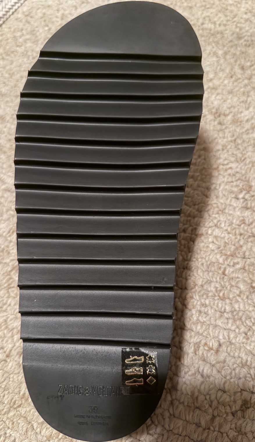 Cecilia Alpha Leather Right Sandal Only Zadig & Voltaire Black Size 39 US 8.5