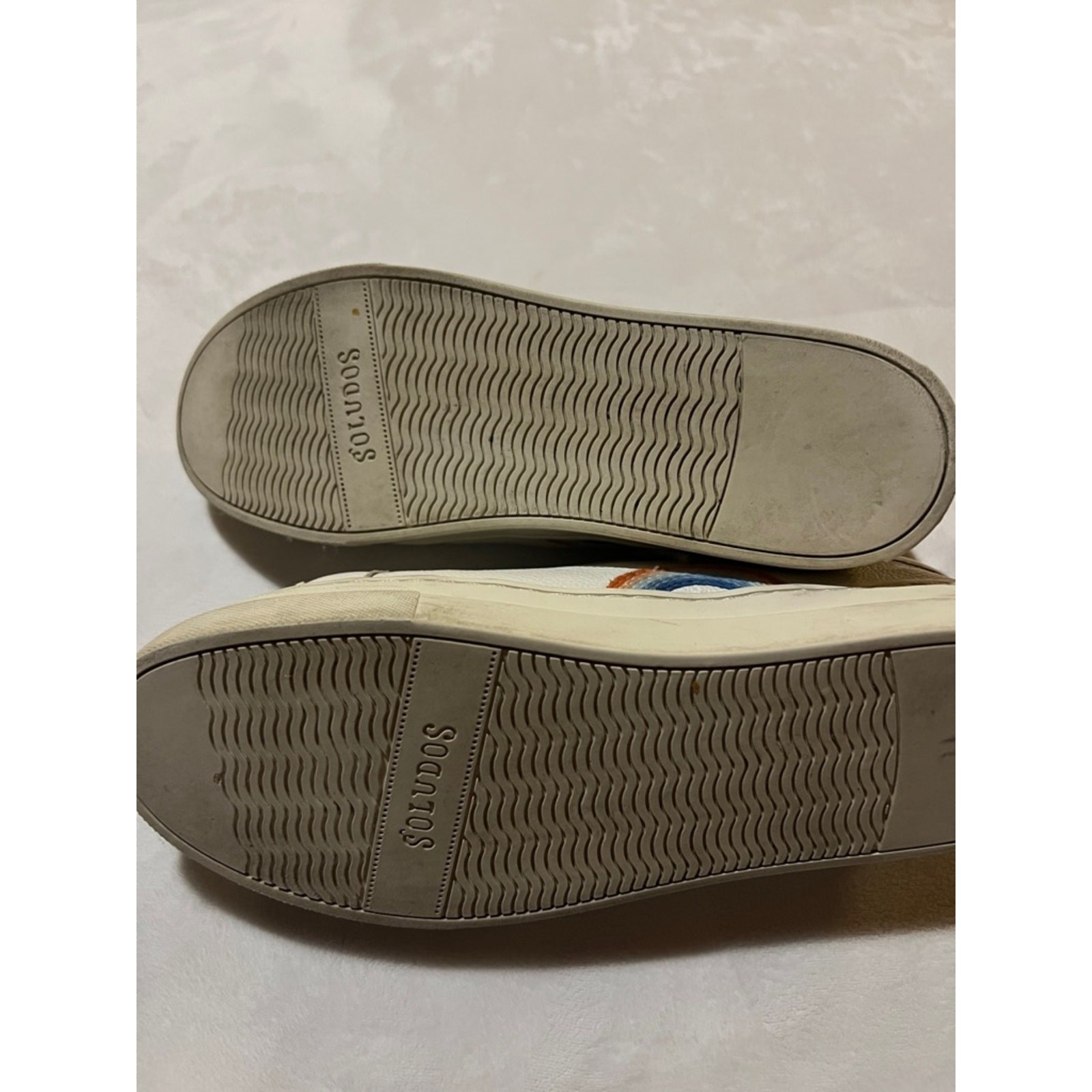 Soludos stay cool embroidered sunset and rainbow sneakers coastal casual
