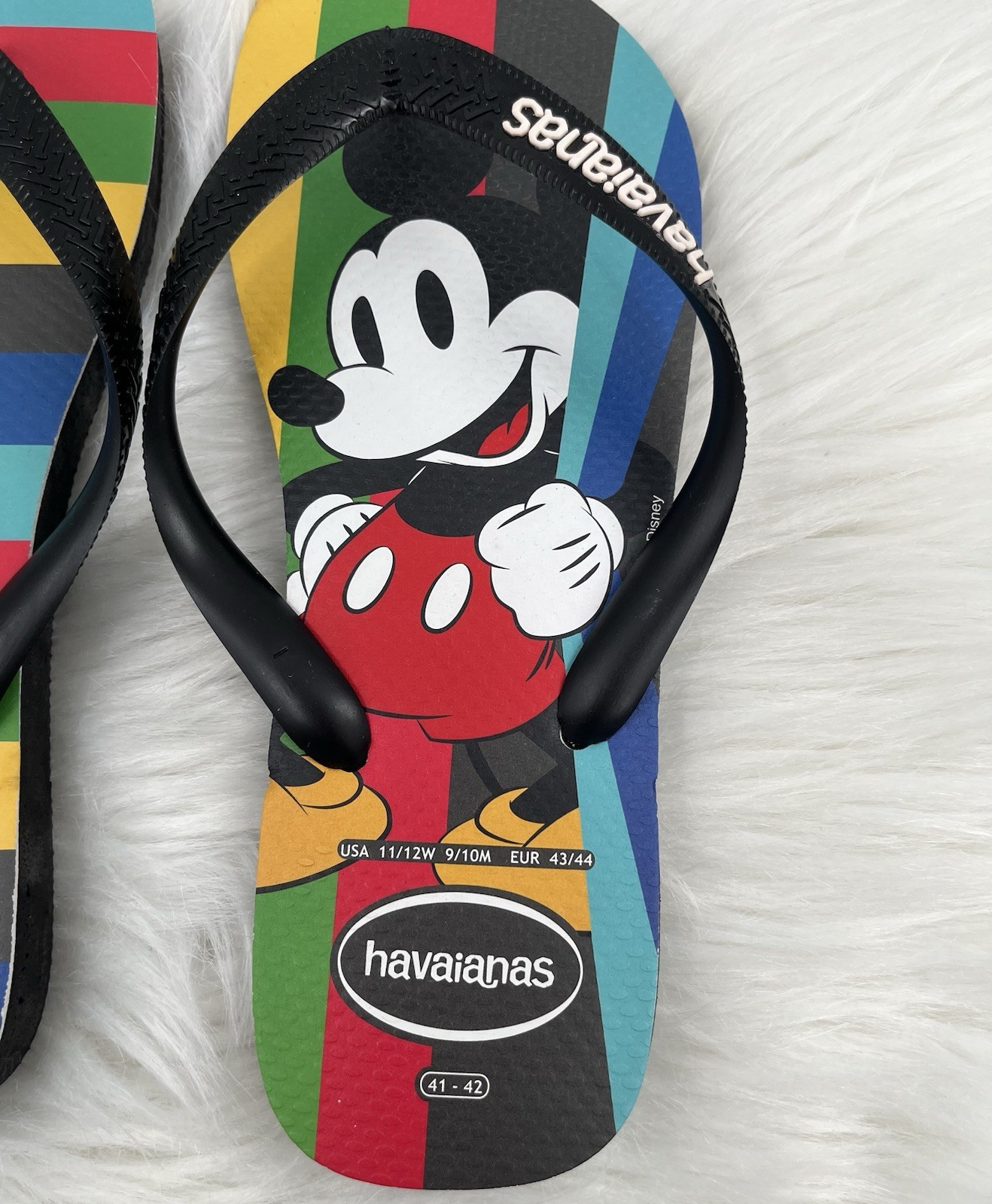 Havaianas Disney Mickey Mouse Flip Flops Unisex Womens 11/12 Mens 9/10 Sandals