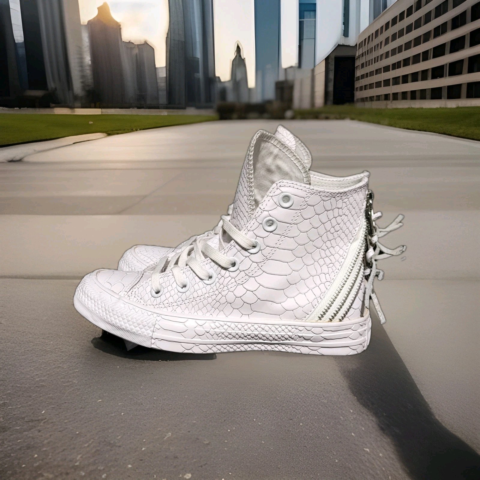Rare Converse Chuck Taylor CT TRI ZIP HI Damen Sneaker Schuhe 547205C weiß 5.5