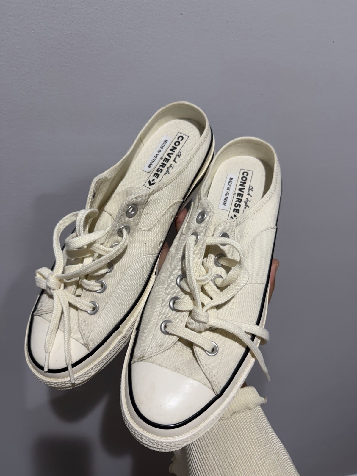 NWOB Converse Chuck 70 Mule Canvas Sneakers – Foundation Egret Sz W11 M9 L