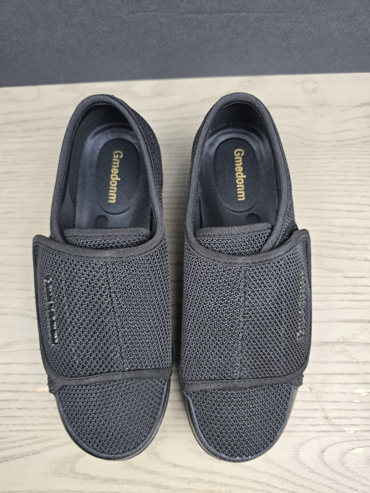 Gmedonm Adjustable Diabetic Lightweight Non-Slip Black Shoes Size 8.5 KJ228