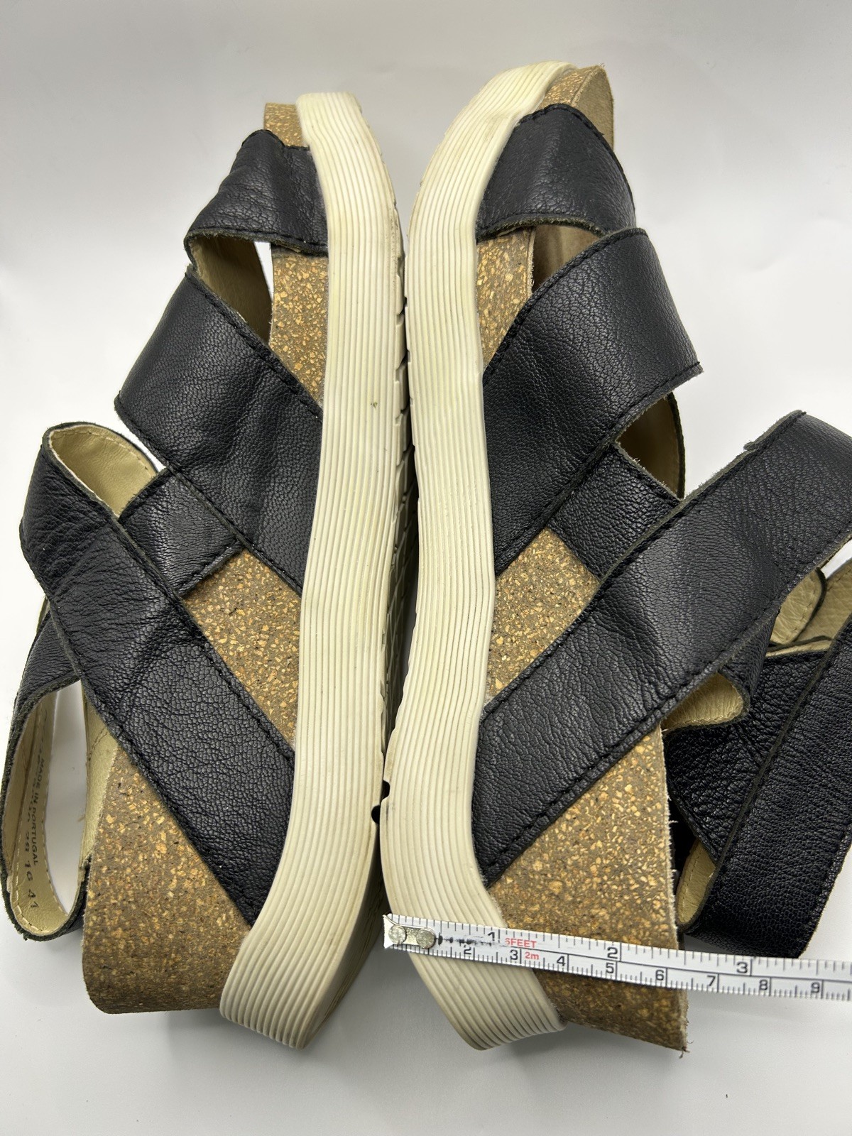 Fly London Women’s Sz EU 41 US 10-10.5 Black Wedge Platform Gladiator Sandals