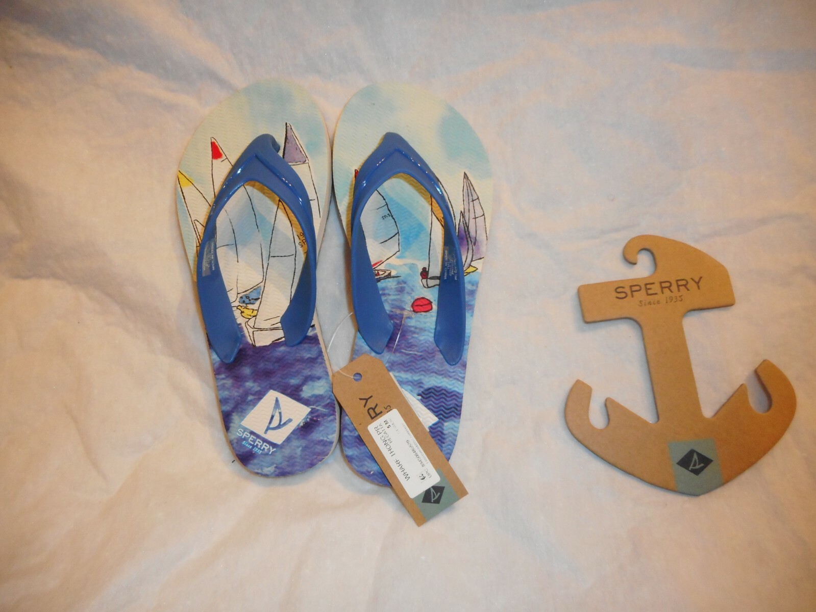 N/W/T Sperry Wharf Thong Women Regatta Slippers Size US 5M