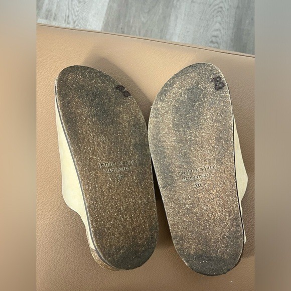 Jenni Kayne Natural Oiled Leather Moc Slip-on Clogs Lounge Sz 36