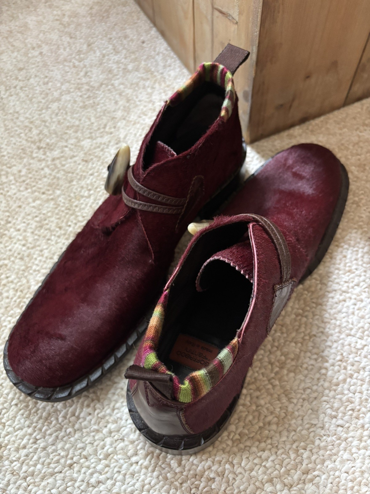 Goffredo Fantini Women’s 38 calfhair shoes burgandy unique