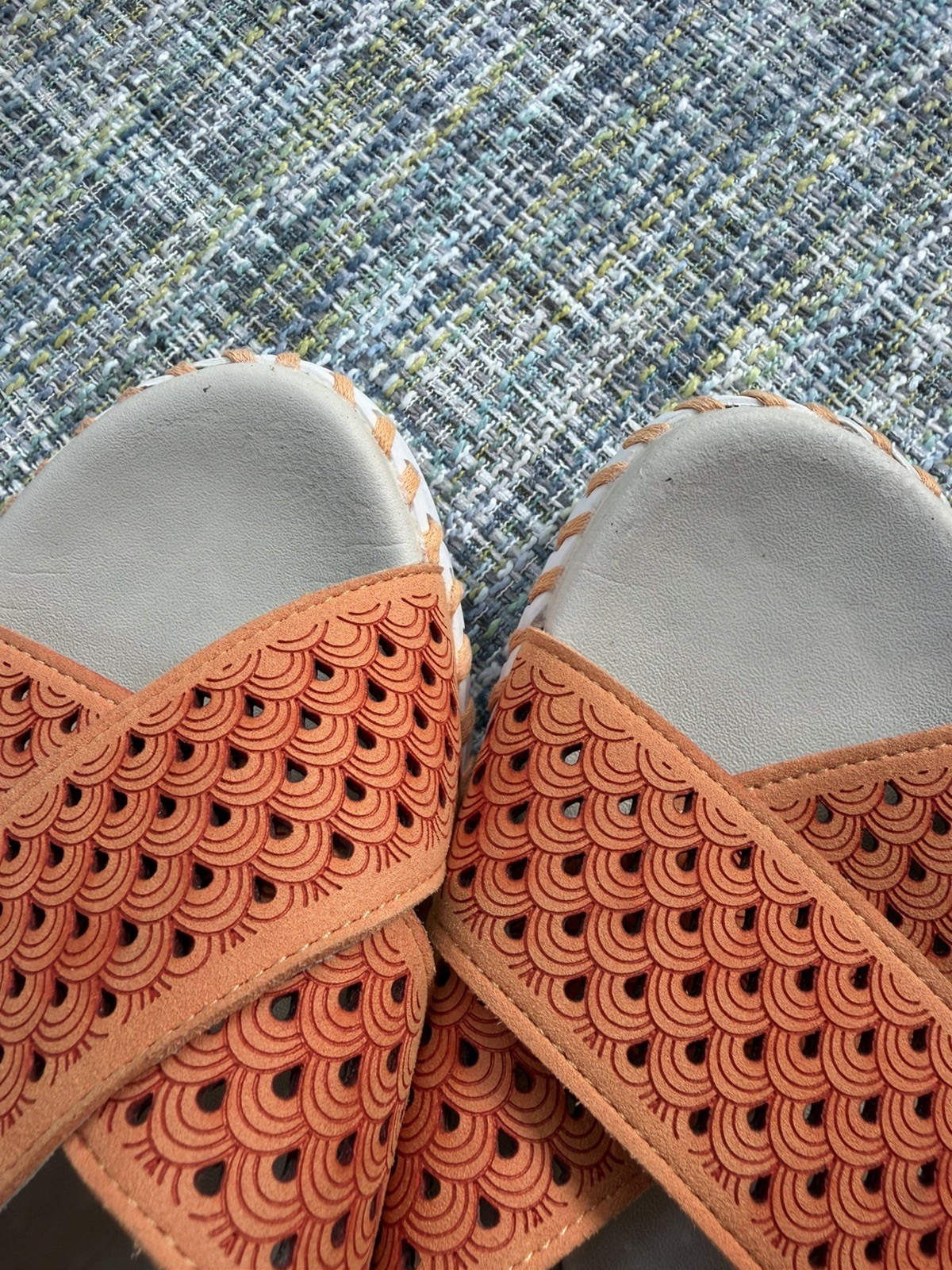 Ilse Jacobsen Tulip Sandals Women 39/8.5 Orange Cross Strap Slide – Lightly Worn