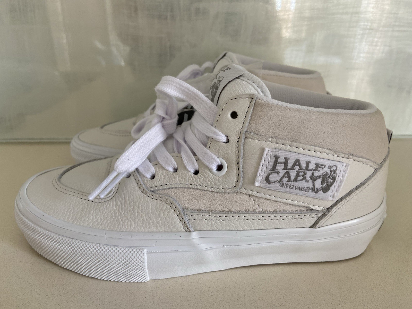 VANS Skate Half Cab Daz Shoes Women’s 5/Men 3.5 Sneakers Leather White Mid Top