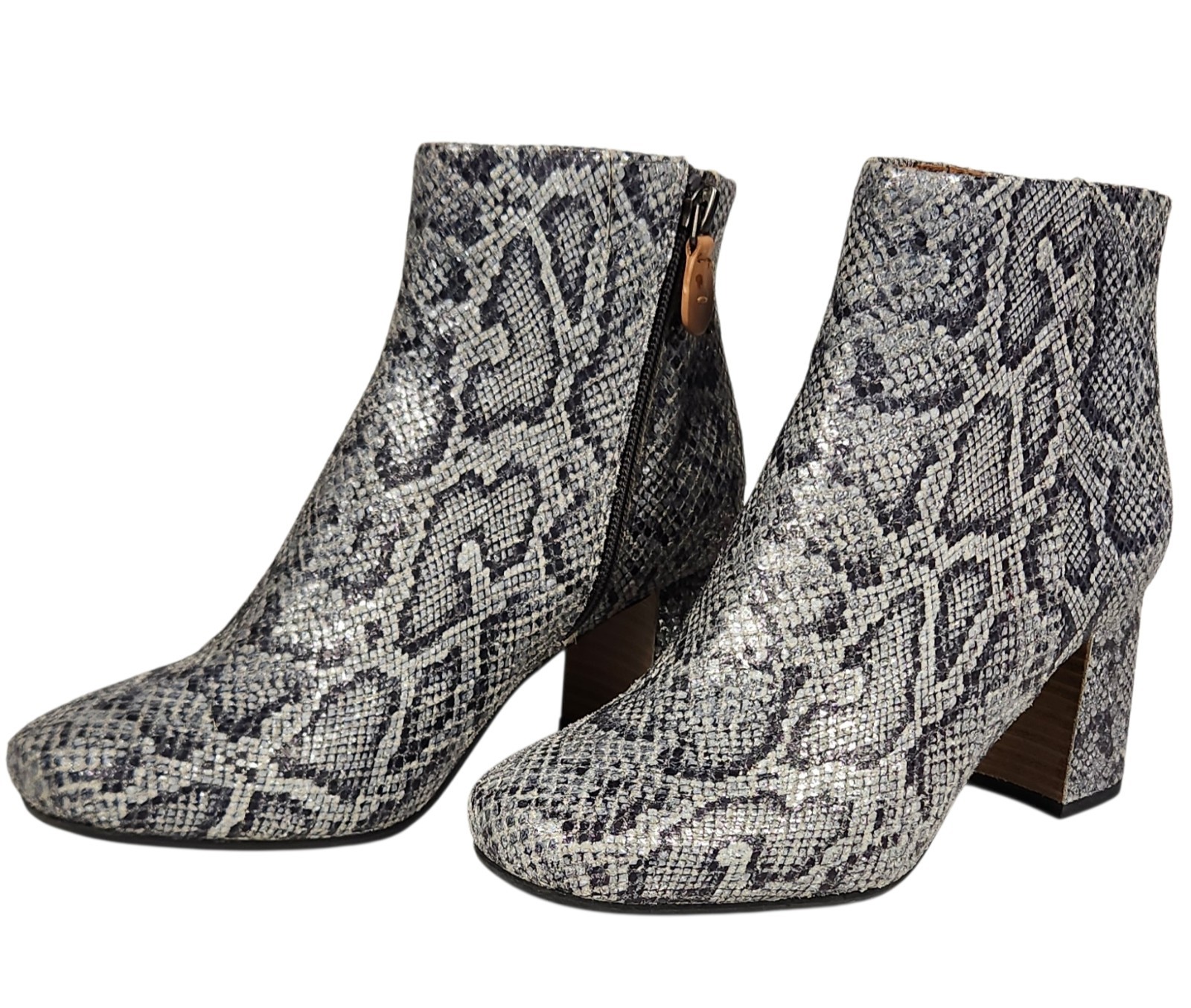 GOLO Wynne Women’s 6M Snake Print Leather Ankle Boots Block Heel New In Box