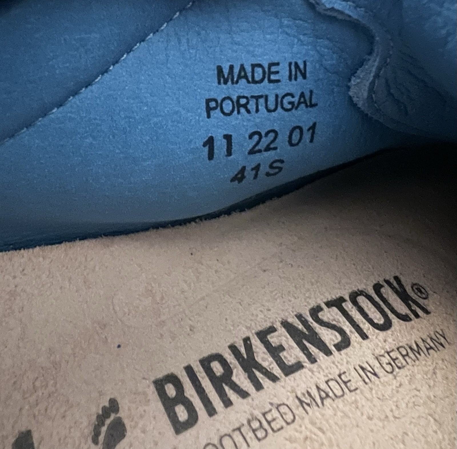 Birkenstock Bend Low Suede Blue Embossed Sneakers Size N EU 41 (W 10 / M 8) NEW