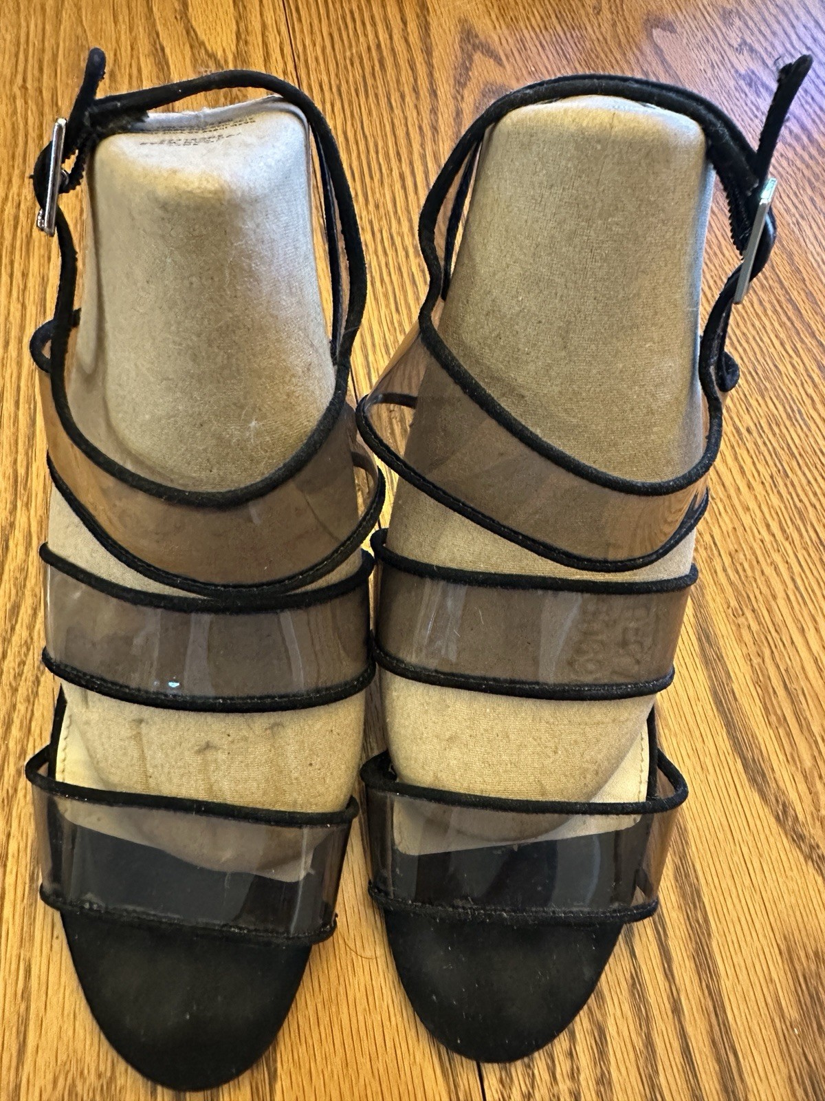 BAR III Womens Black Transparent Straps & Heel Adjustable Strap 6M