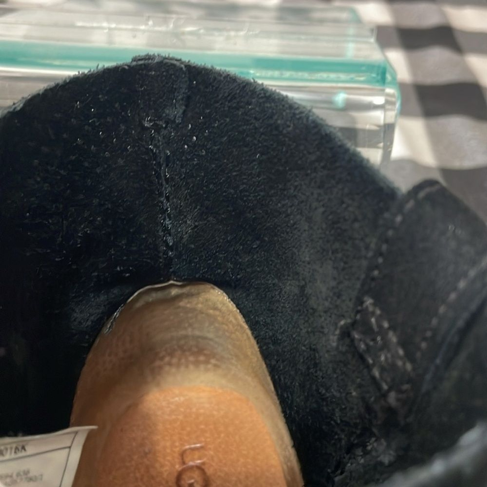 Ugg Classic Unlined Mini Perf Black Suede Leather Boots Womens Size 7 Perforated