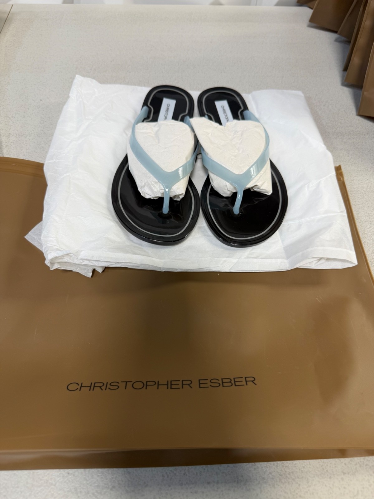 CHRISTOPHER ESBER JO JELLY FLIP FLOP- BLACK/NIMBUS Pick your size 100%Authentic