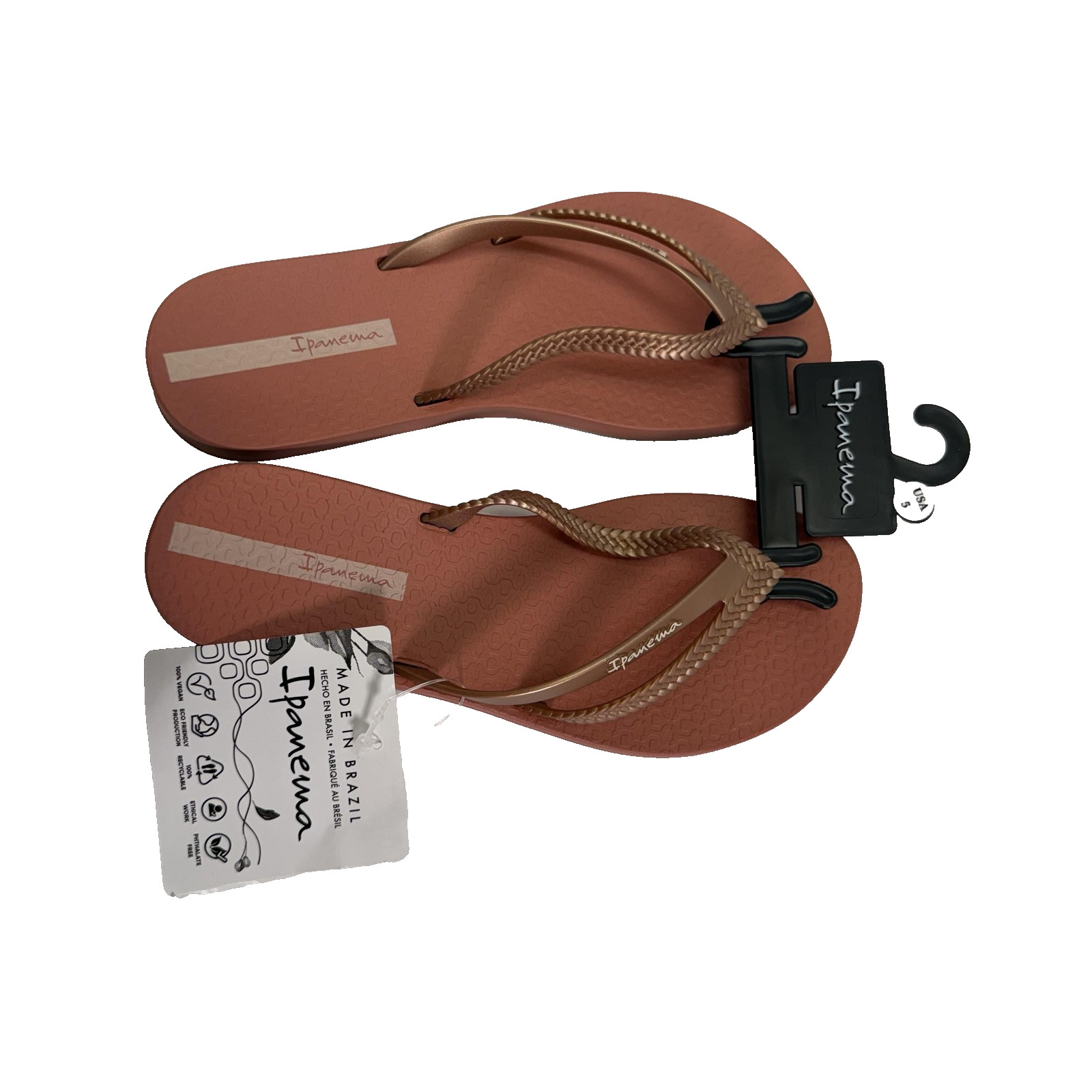 Ipanema Shoes Womens Size 5 Bossa Flip Flop Sandals Vegan Eco Friendly Beach