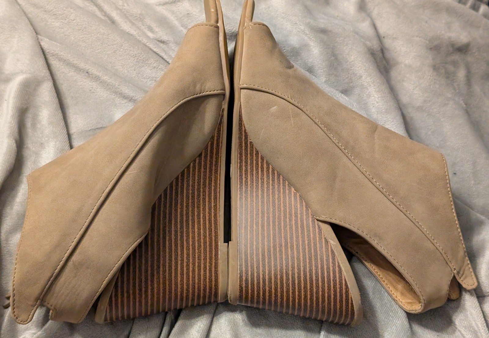 Brash Sz 10 / 41.5 Brown Zipper strap 3.5″ Wedge Heel Open Toe Sandals Shoes