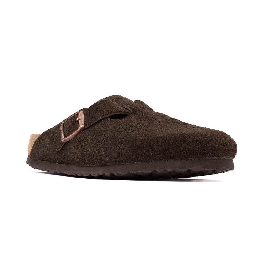 Birkenstock Boston Mocha Classic Suede Soft Footbed Clogs Women’s Shoes