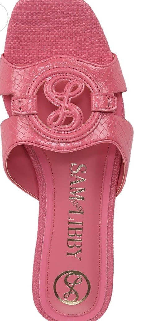 NEW Sam & Libby Lana Sandals Women’s Coral Pink Slide Sandal Size 6.5