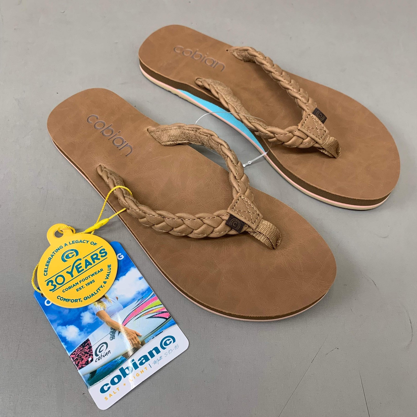 COBIAN Braided Pacifica Sandals Women’s SZ 6, EU 41 TAN BBP23-230-6