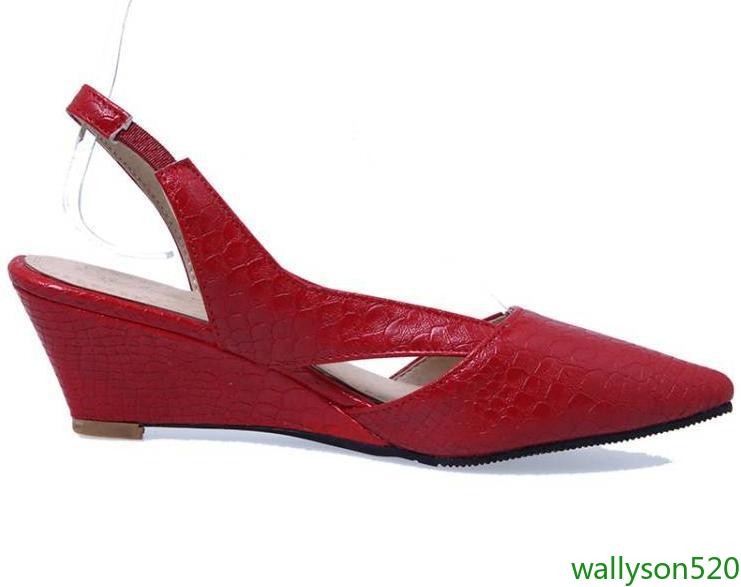 Women’s Snake Print Wedge Sandals Pointed Toe Slingback Dress Shoes SZ 5-10.5