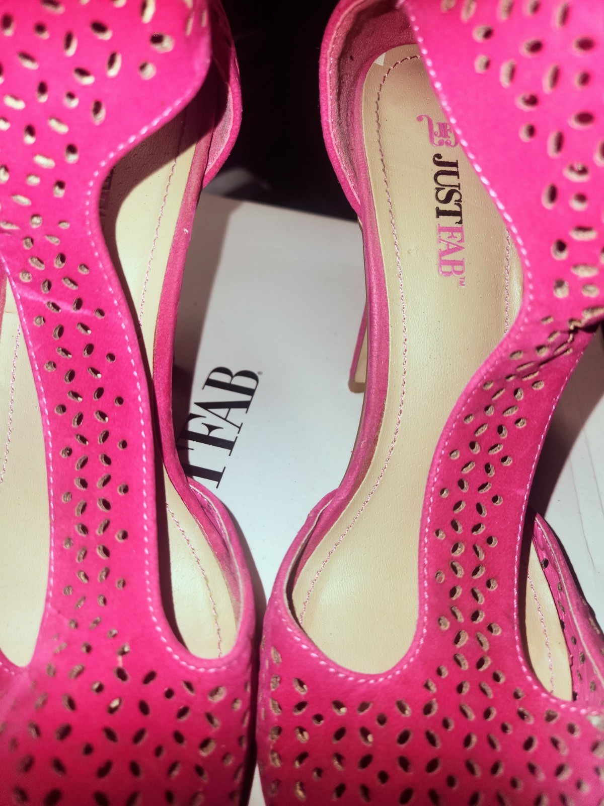 Just Fab Ceria- Pink Peep toe and ankle strap Heel- Size 8