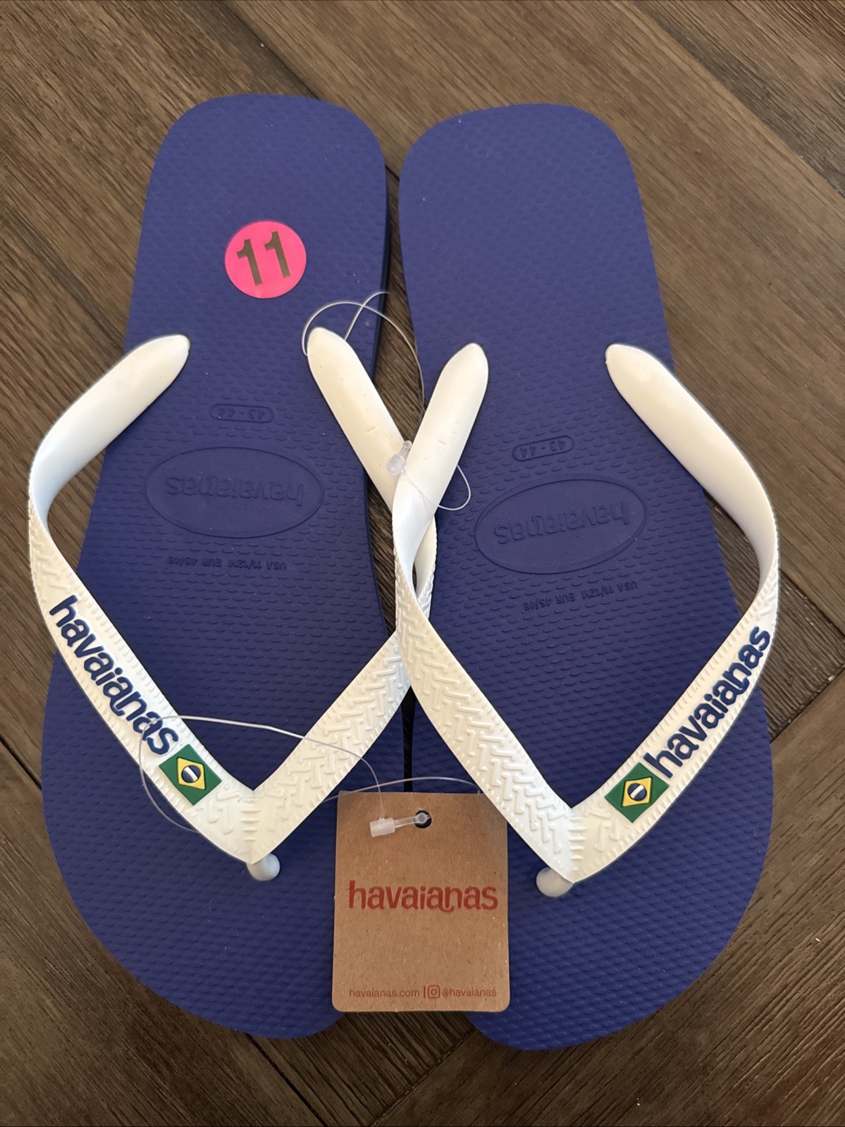 Havaianas Brasil Logo Unisex Flip Flops Color Marine Blue