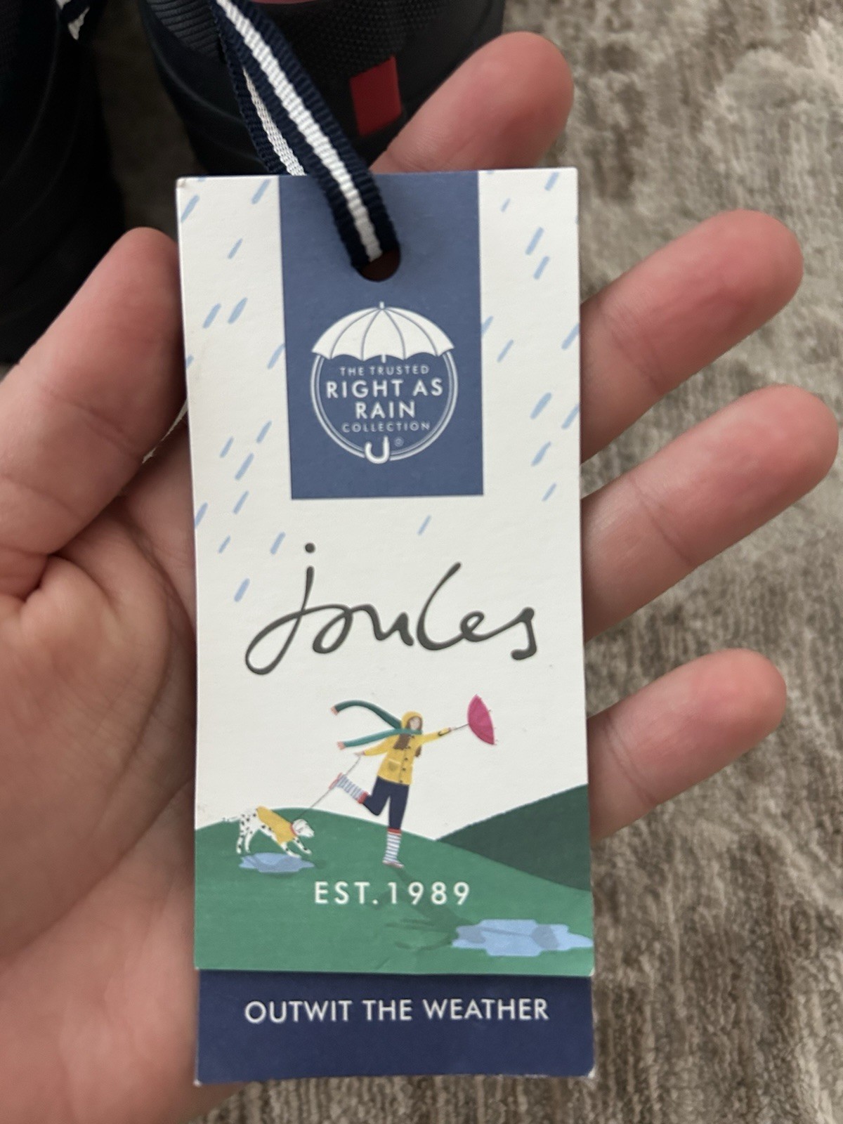 JOULES POP ON WELLY RAIN GARDEN CLOGS Women’s Size 6 NAVY BLUE DOG PRINT NWT**
