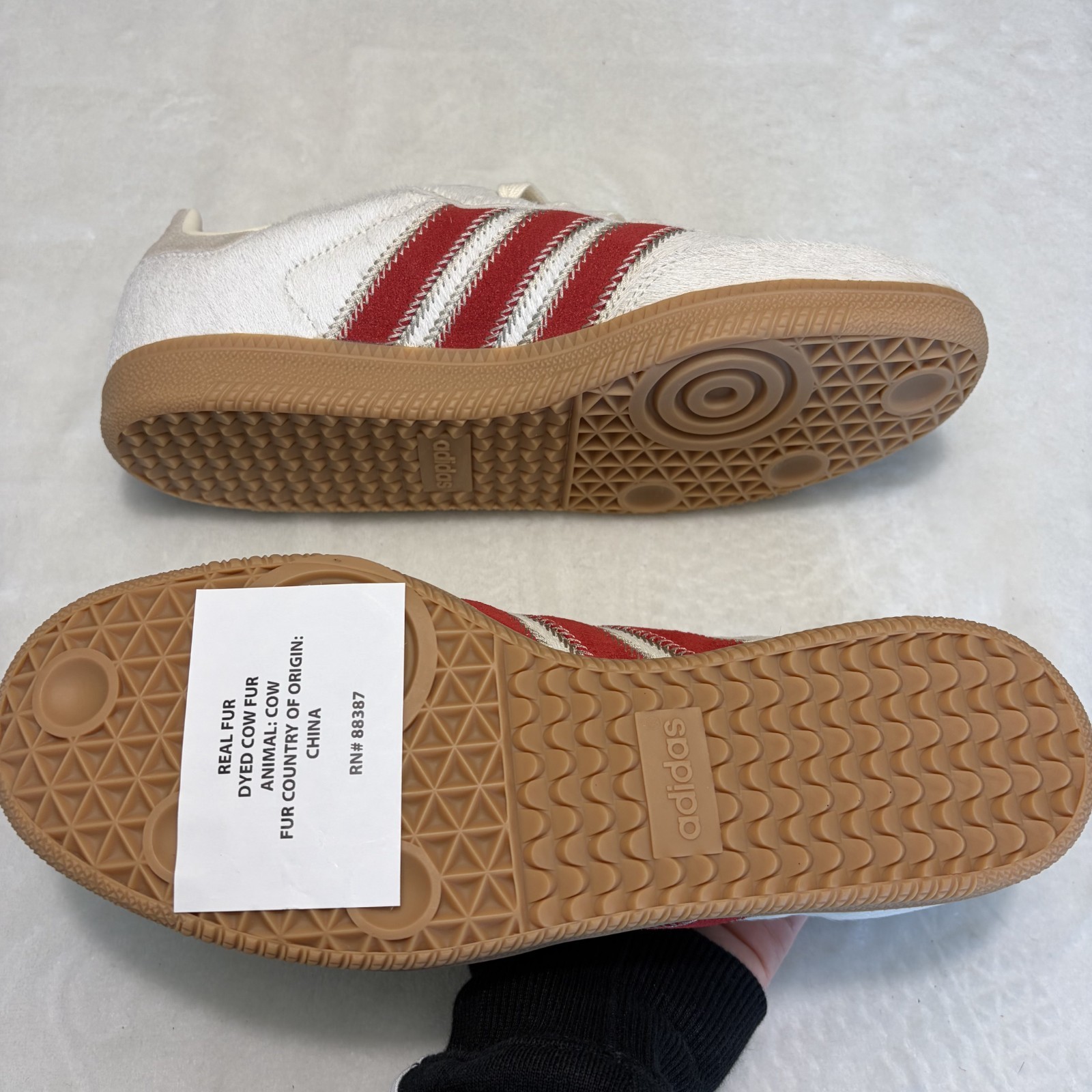 Adidas Samba OG Pony hair Beige/Cream White/Better Scarlet JS3935 – Womens 10.5
