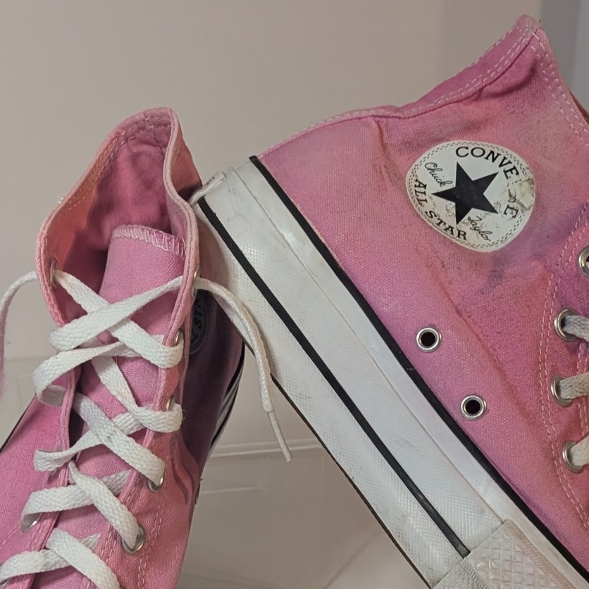 Converse Pink Lift Platform Chuck Taylor All-Star High-Top Shoes Womens Size 8.5