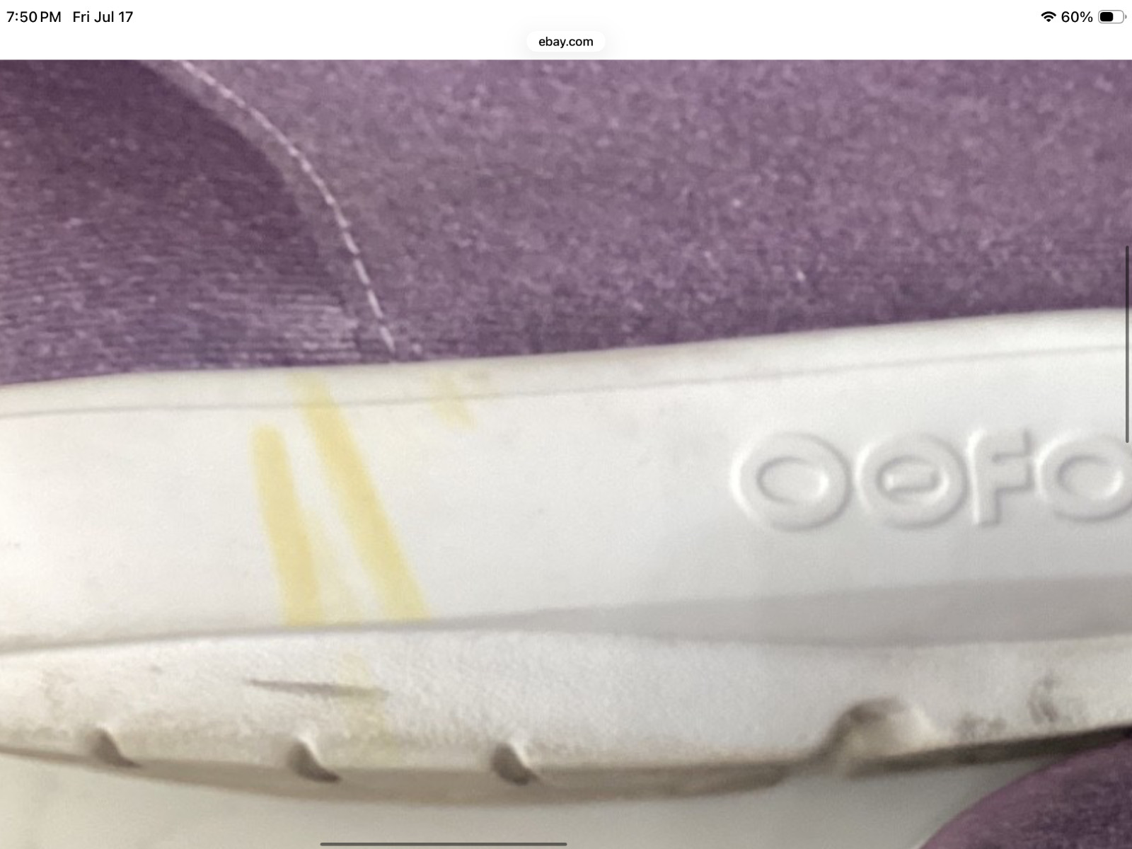 Oofos Oomg EeZee Low Recovery Sh purple Women’s Sz 10 EU 41