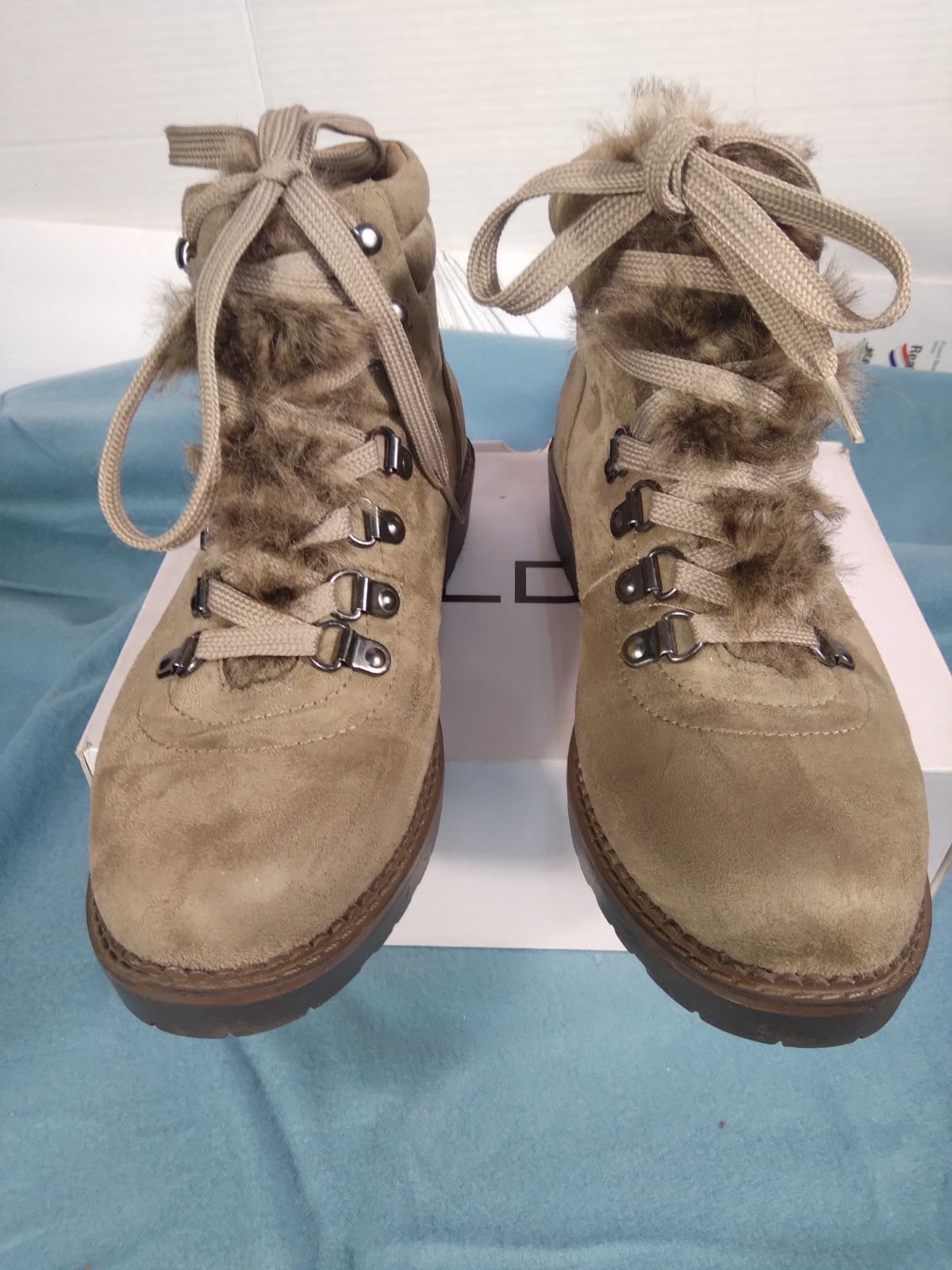 Spirit Textile Upper W Fur Trim Lace-Up Boots 7.5