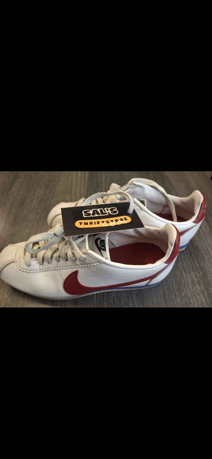 Women’s Size 7 Nike Classic Cortez Leather White Red Blue Forest Gump Sneakers