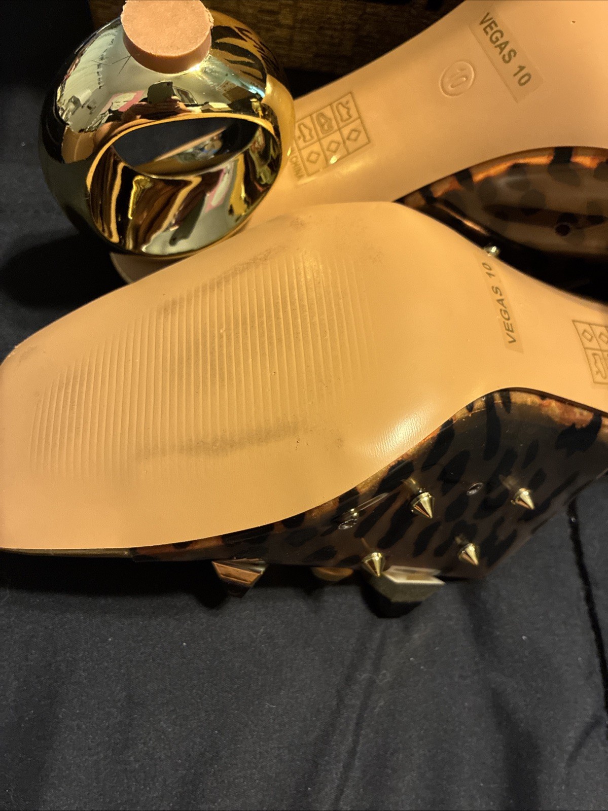 ninety union Ladies Vegas Leopard Heels Size 10
