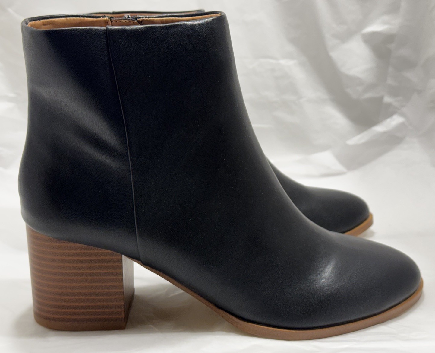 J.CREW $188 Women’s BLACK Faux-Leather Heeled Going Out Zipper Ankle Boots 10 M
