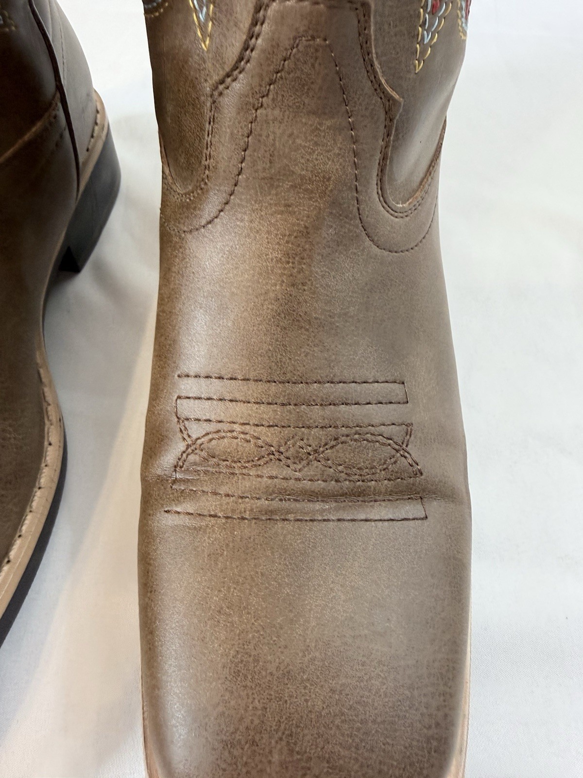 SheSole Women’s 9 Brown Western Cowgirl Boots Square Toe Embroidered