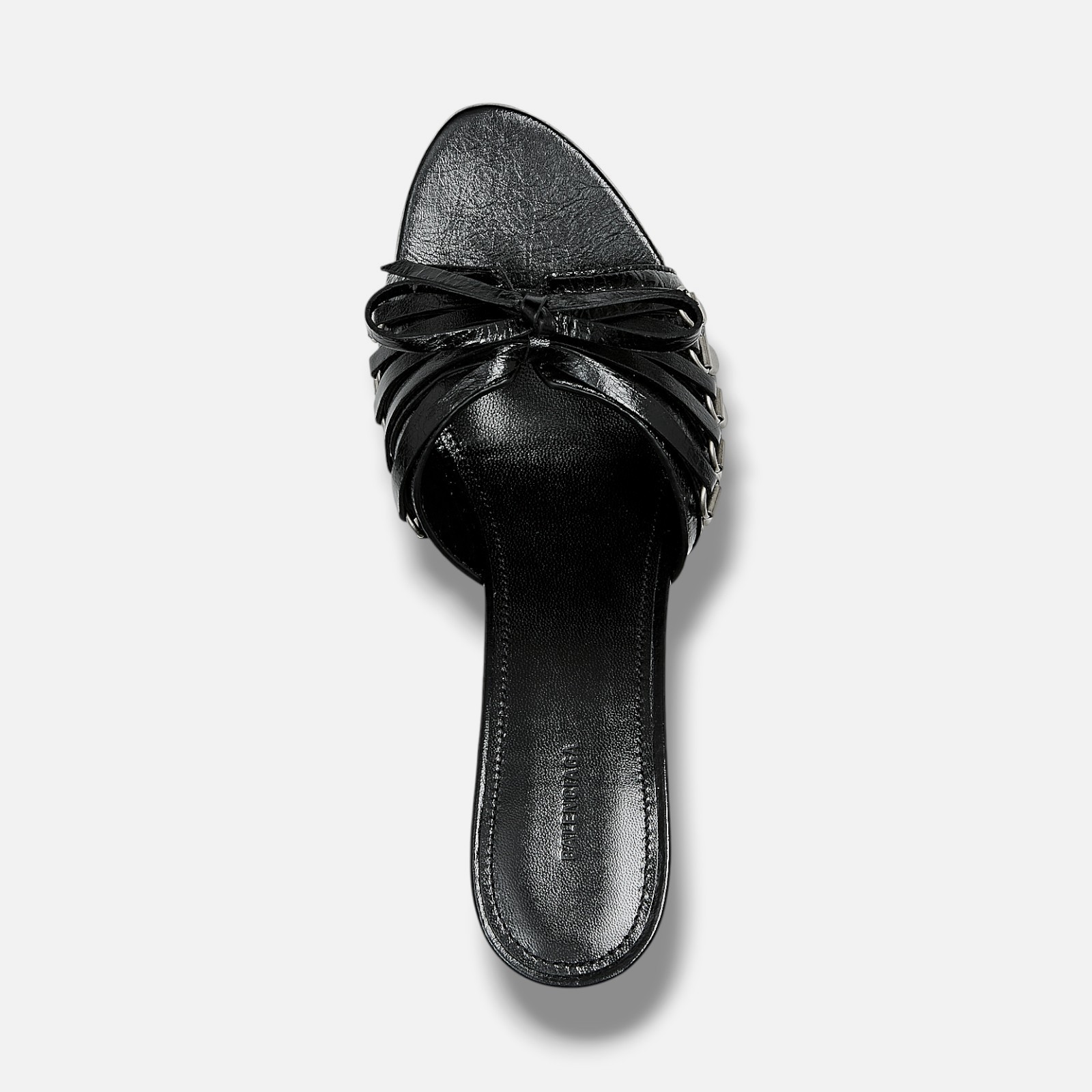 Balenciaga Women’s Black Cagole High-Heel Slide Sandal Shoes Size EU:36.5 US:6.5