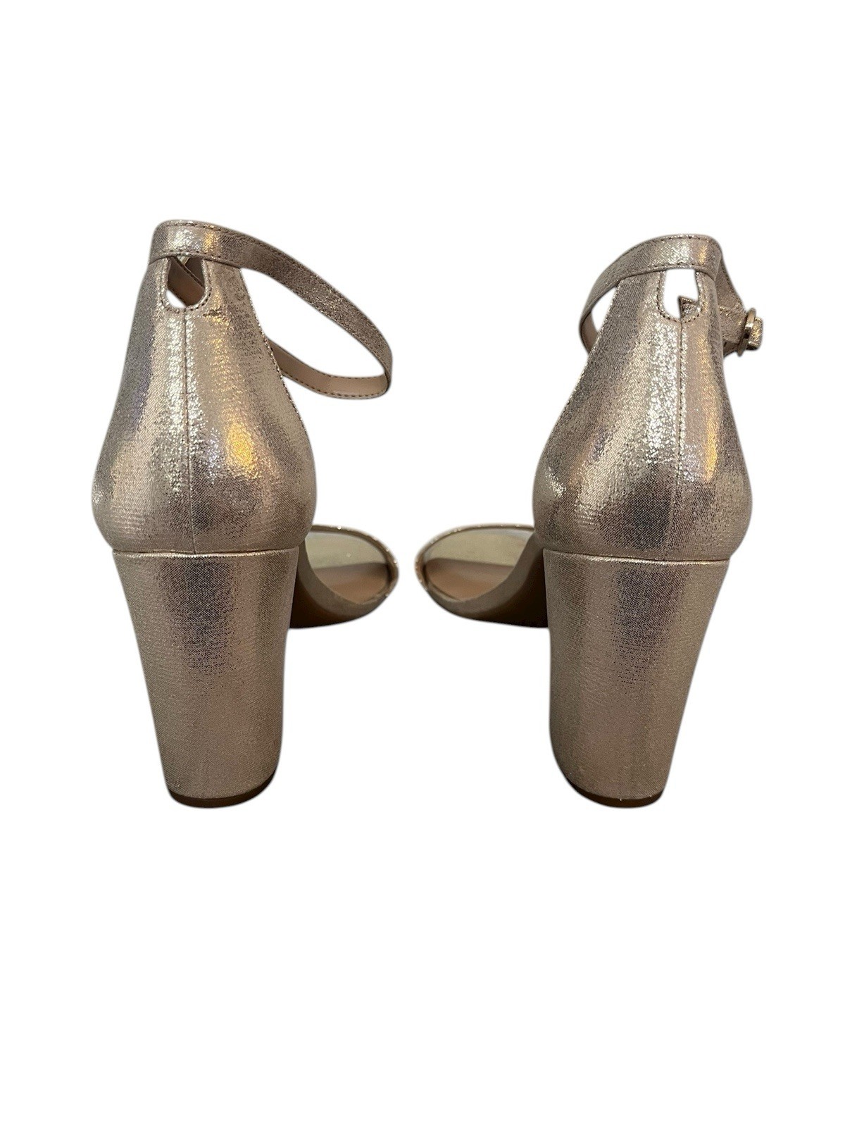 Kelly & Katie Hailee Sandal Womens Size 9M Beige Gold Shimmer 3.5 in Heel NEW