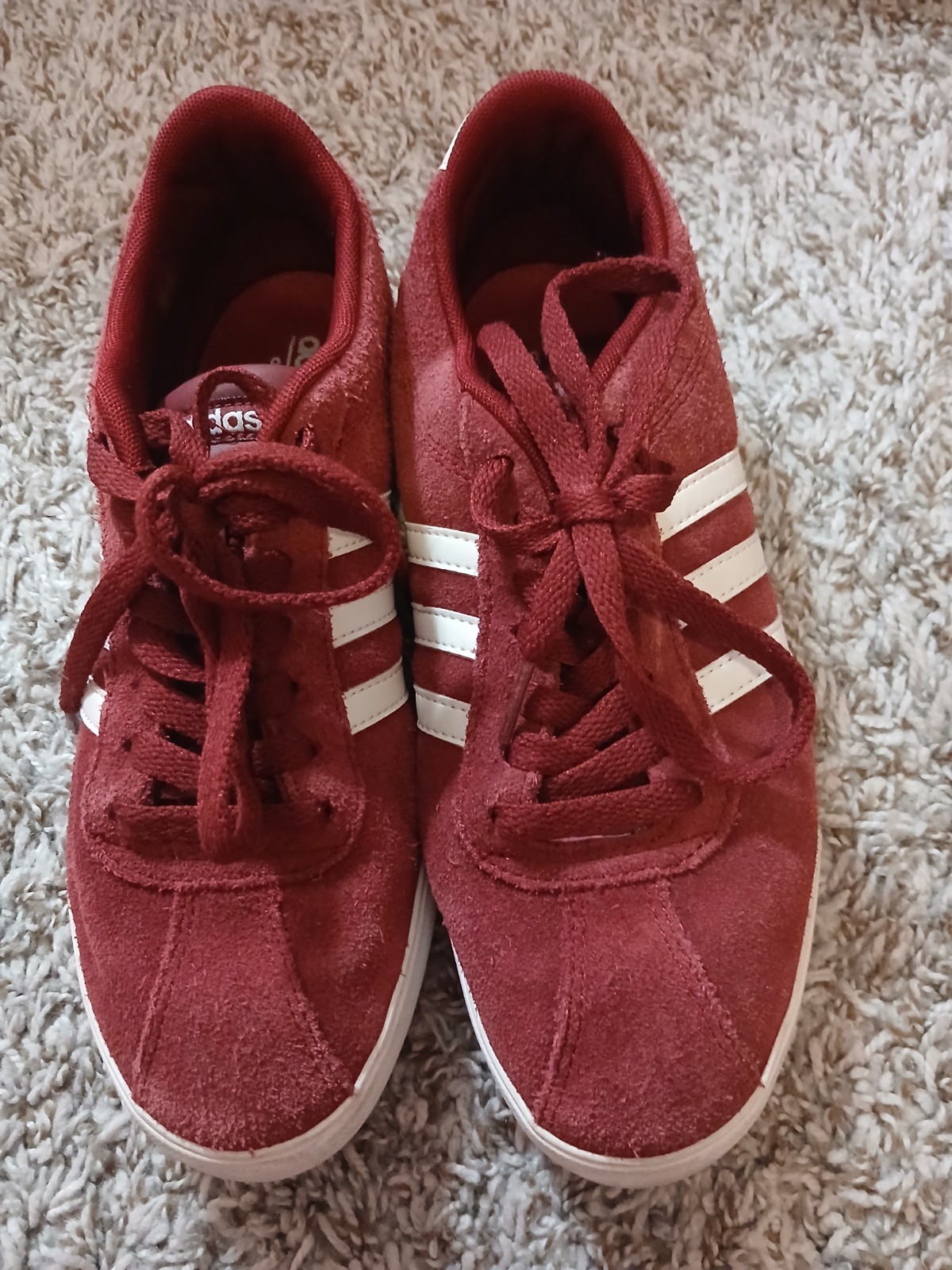 Adidas Neo Courtset Womens Size 7.5 Red White Athletic Walking Shoes Sneakers