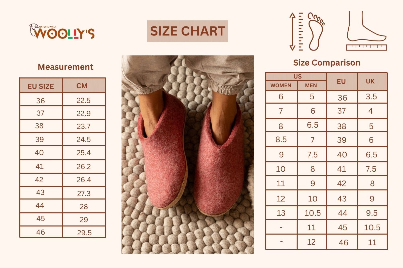 Woollyes Outdoor Open Heel Felted Wool Slippers with Rubber Sole -Vibrant Orange