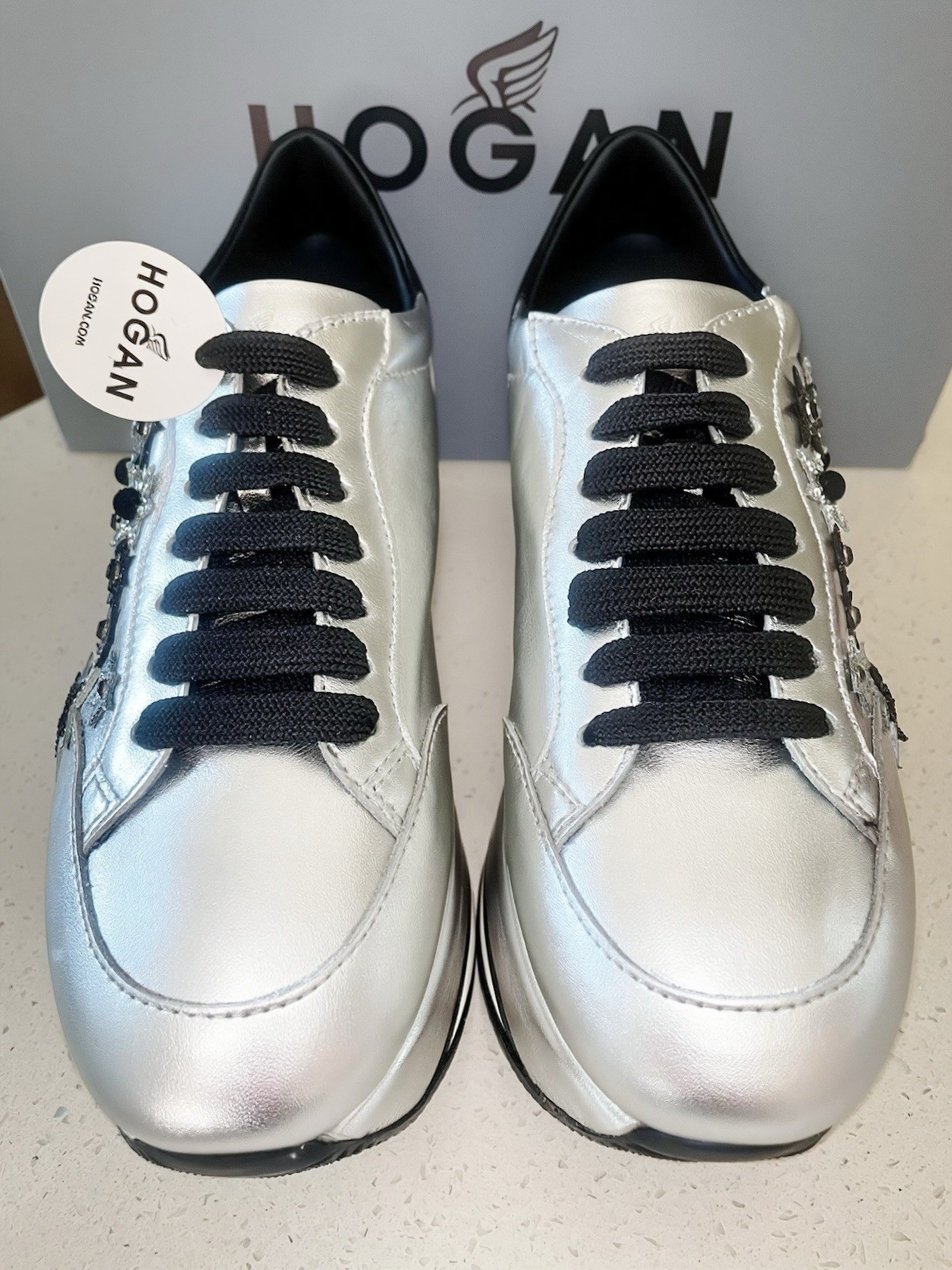 NEW！！！ HOGAN SNEAKERS silver women US 6