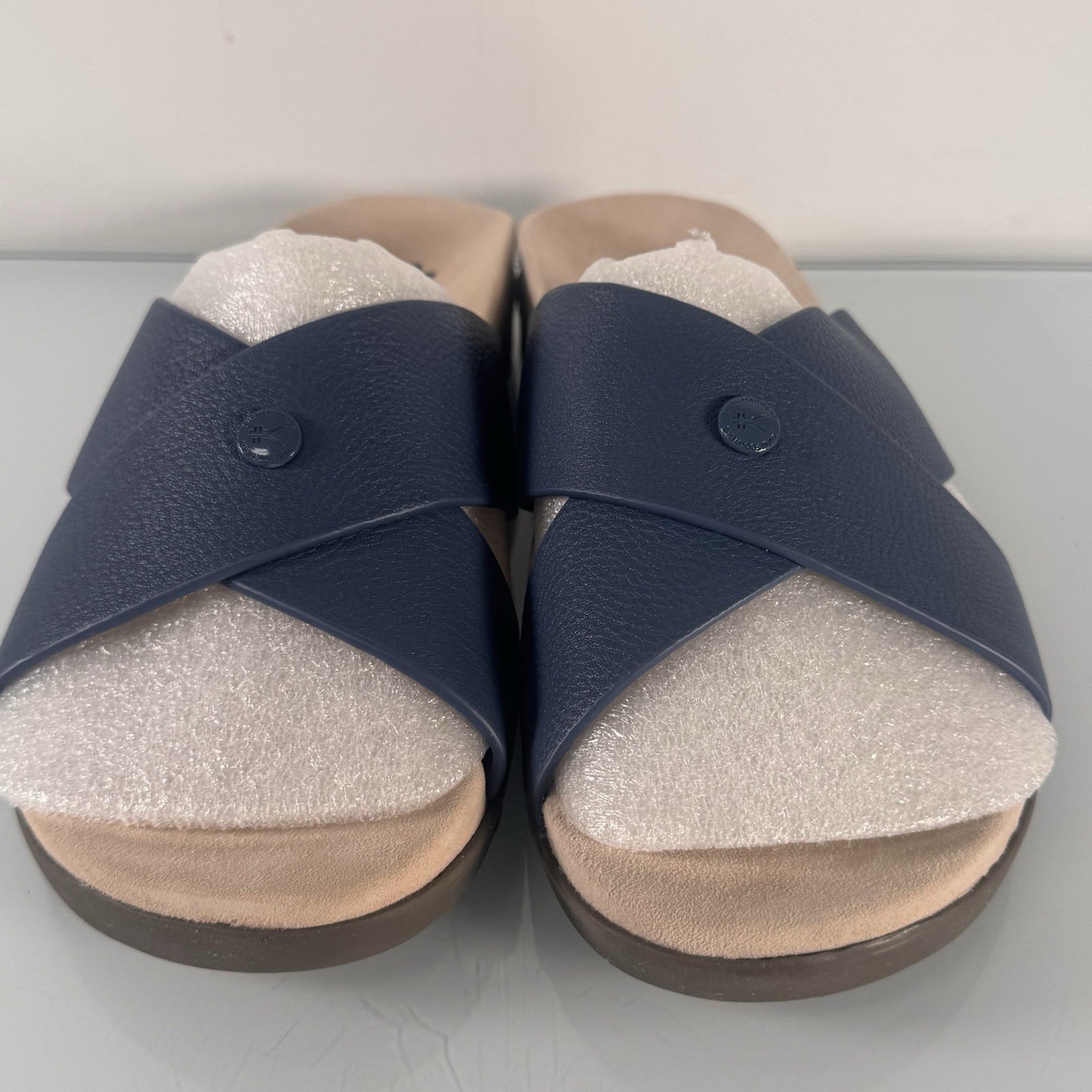 Kuru Ladies Size 10 Model Breeze 206007100 Mineral Blue Faded Brown Slip On